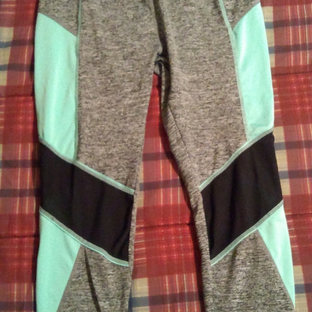 Size large leggings with sheer panel